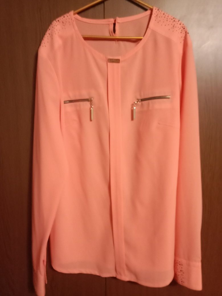 Блуза розовая для офісу та вечері 46-48р.