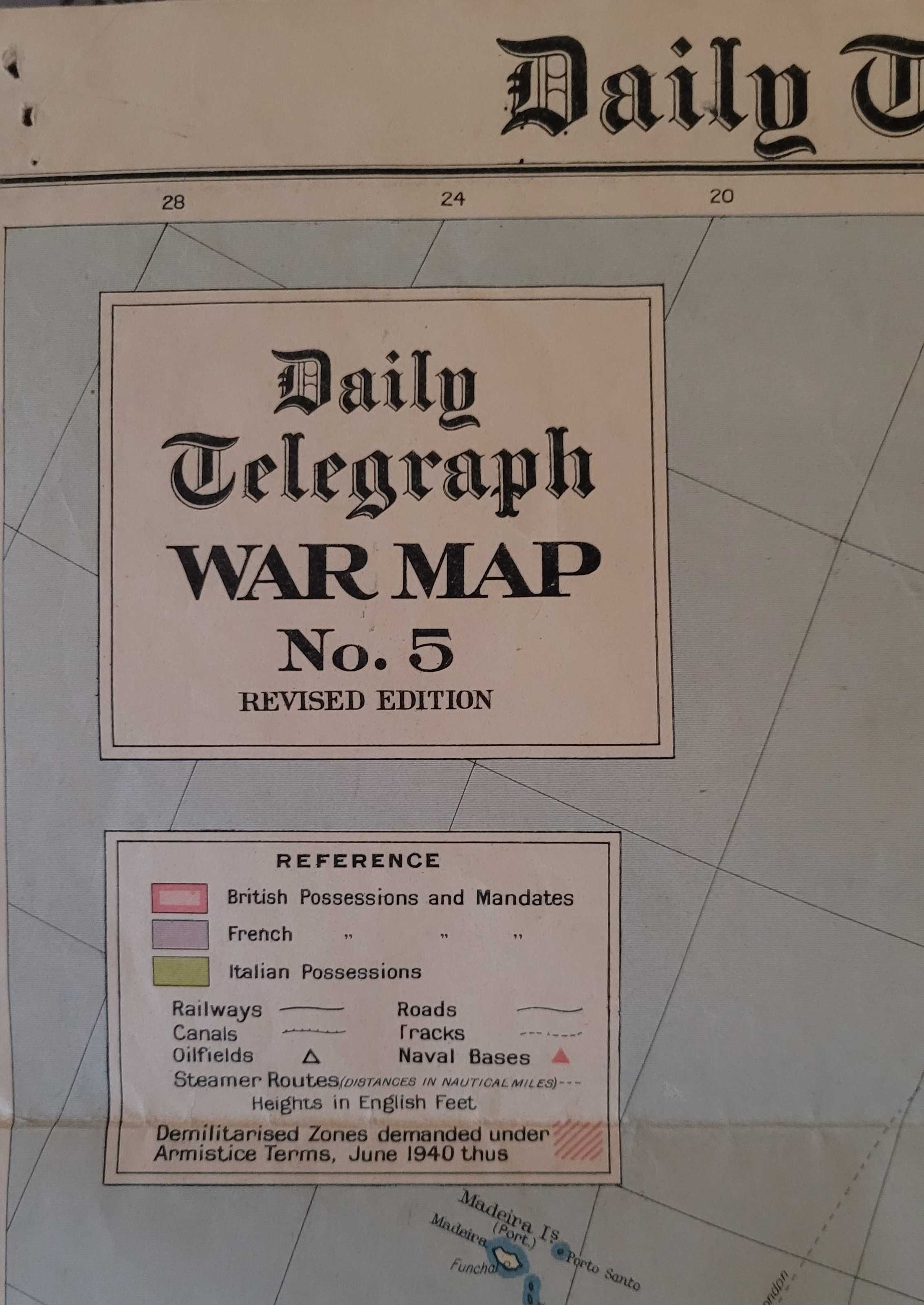 Mapa 1940 rok Europa Południowa i Afryka Północna