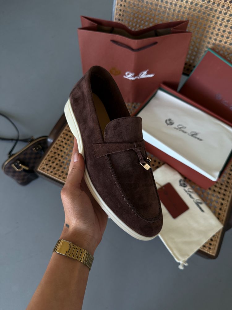 Лофери Loro Piana Loafers Brown коричневі