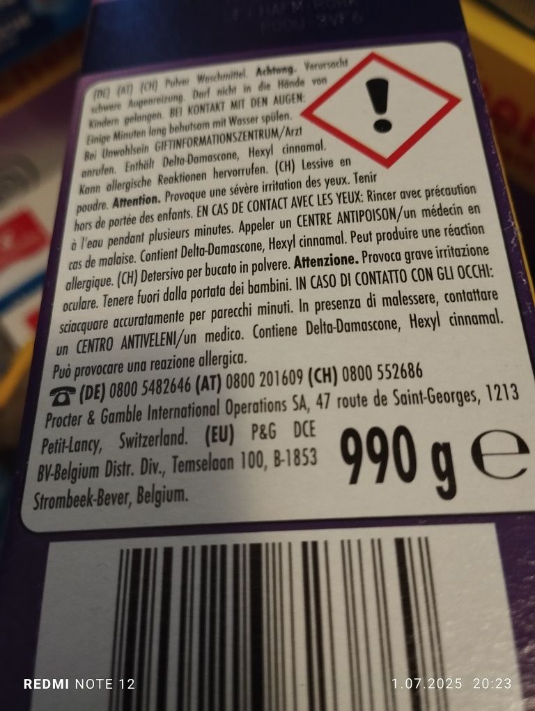 Lenor 18 prań 990 g proszek uniwersalny