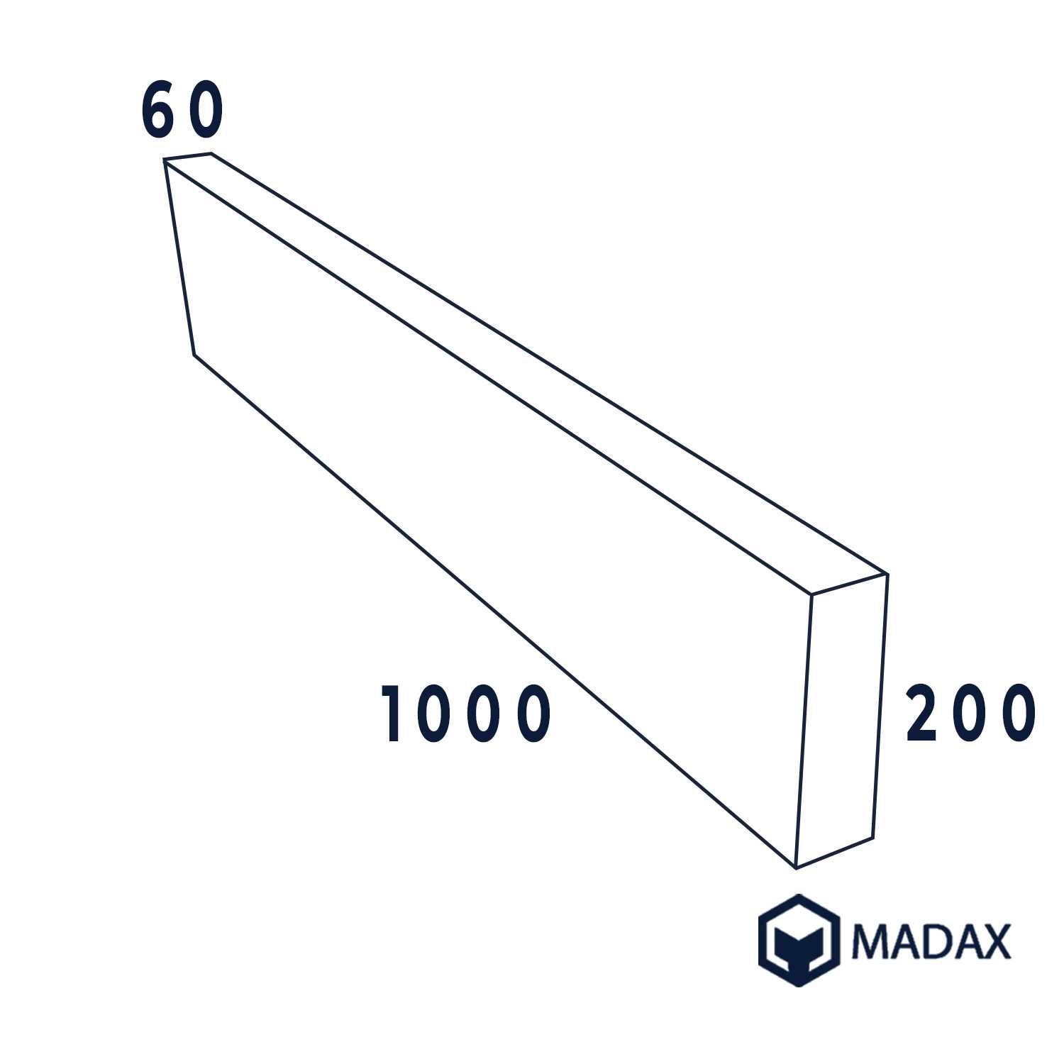 Obrzeże betonowe 100x20x6cm MADAX