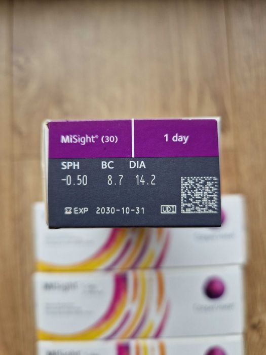 Soczewki MiSight 1 day - hamujące wadę - 4x30 sztuk -0.50 ważne 2030