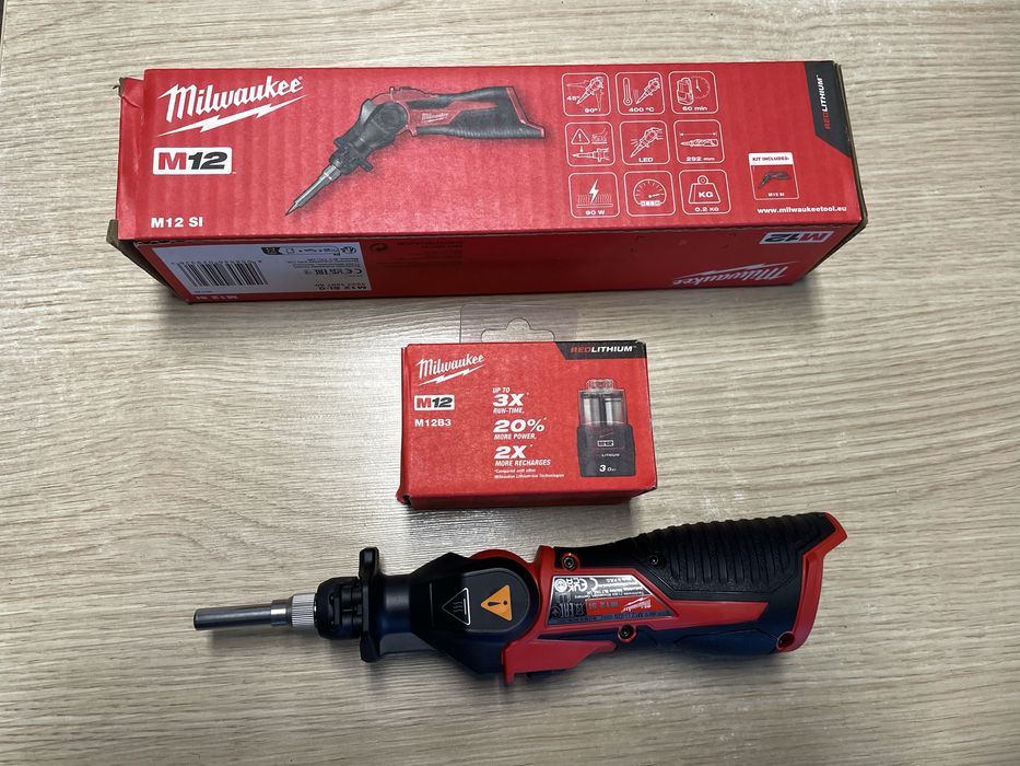 Lutownica akumulatorowa Milwaukee M12SI-0 plus akumulator M12 B3