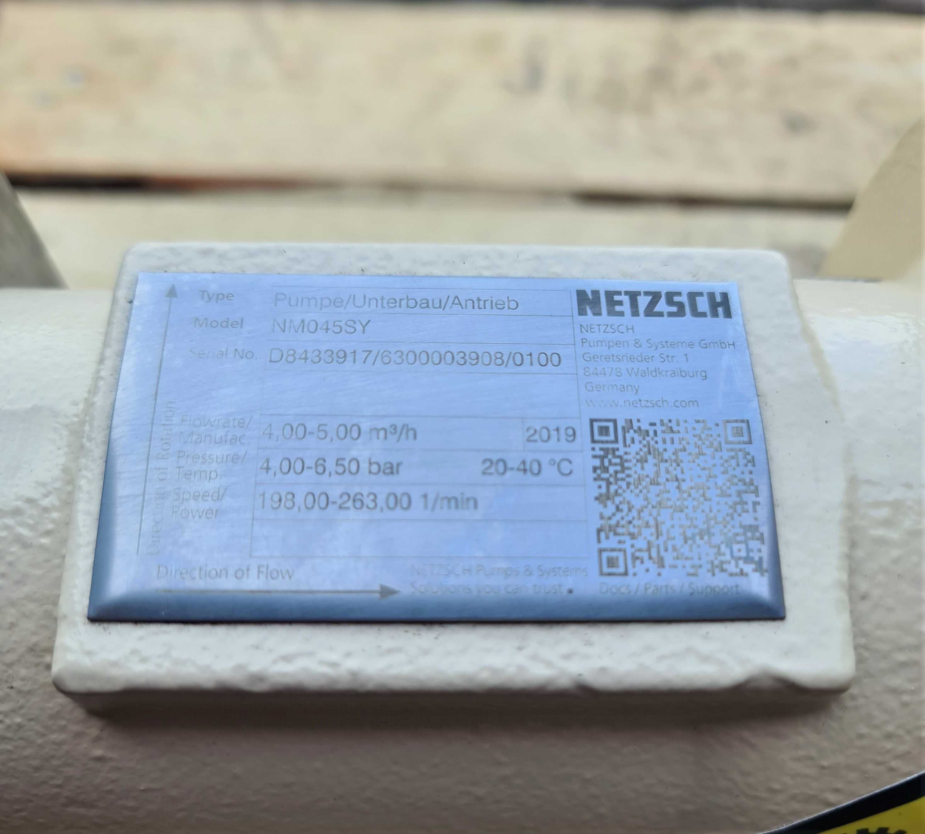 Pompa śrubowa ślimakowa spożywcza Netzsch NM045SY
