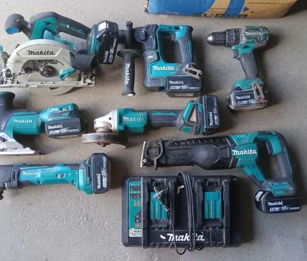 Elektronarzędzia Makita 18 V 7 sztuk + 7 Aku 5,0 ah