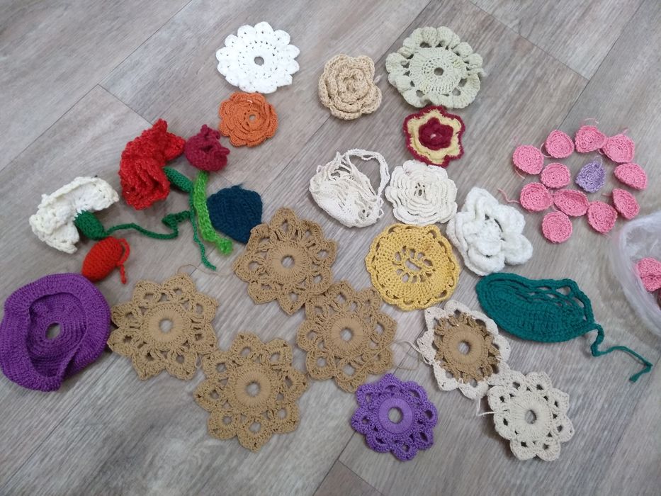 Образцы, заготовки вязаные крючком для уроков труда одним лотом