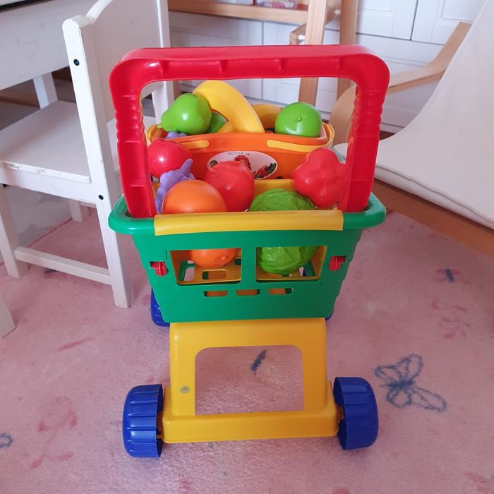 Іграшки на 1-2-3-4 роки: набір супермаркет: візочок+корзина маркет
