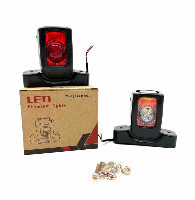 Lampy obrysowe boczne led do przyczep 12-24V 8cm 3 kolory swiatla