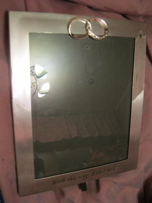 коллекционная большая старая фото рамка металл кольца британия сувенир