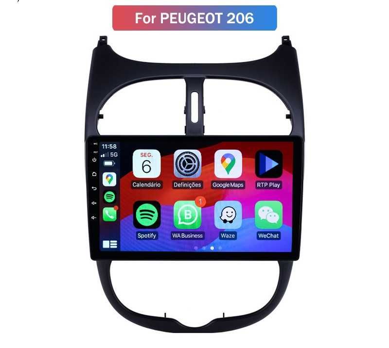 AutoRadio Para Peugeot 206 Android 13 -16/32/64Gb+Câmera/GPS_ Wif