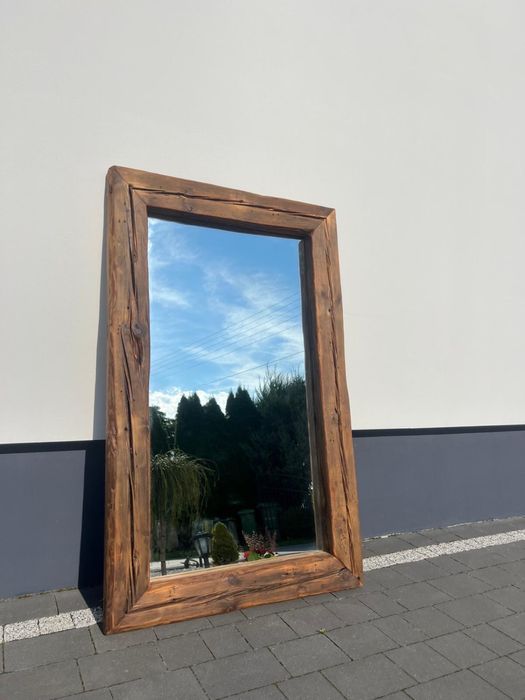 Lustro rama stare DREWNO belka 84x135