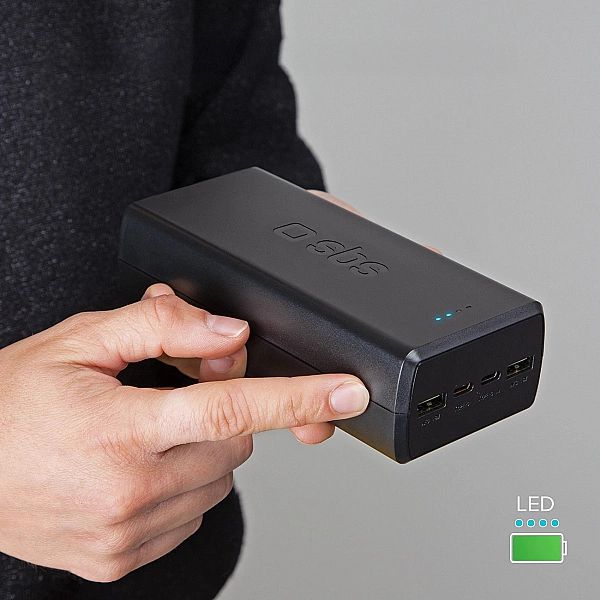 Powerbank SBS TTBB30000PD20K 30000 mAh 2 x USB-C 2 x USB-A - czarny
