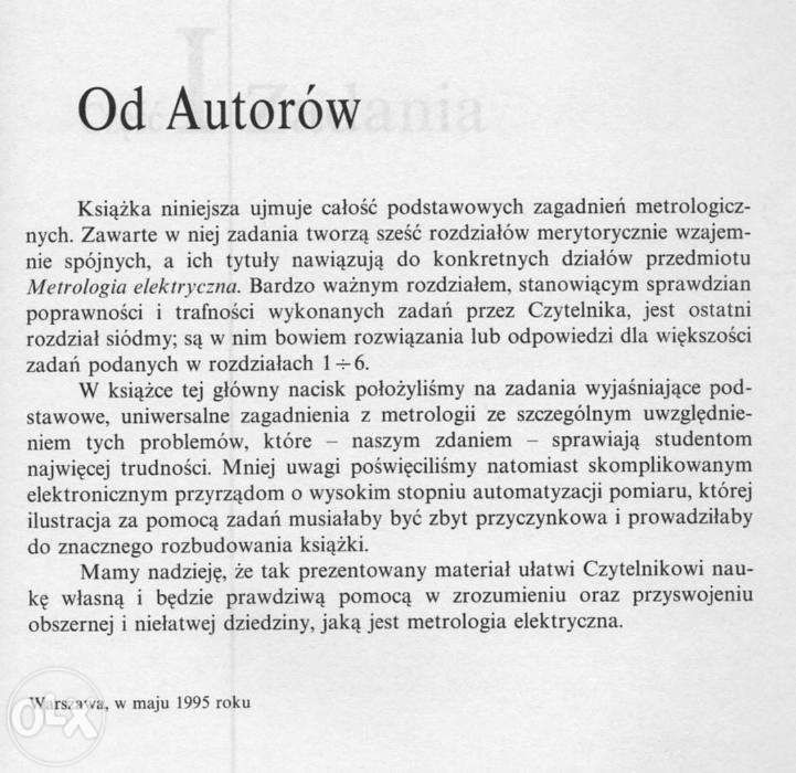 Zbiór zadań z metrologii elektrycznej autor Jacek Zajewski