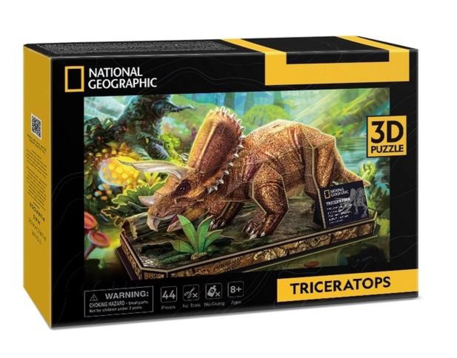 Puzzle 3d National Geographic Triceratops pudełko,222x302 mm