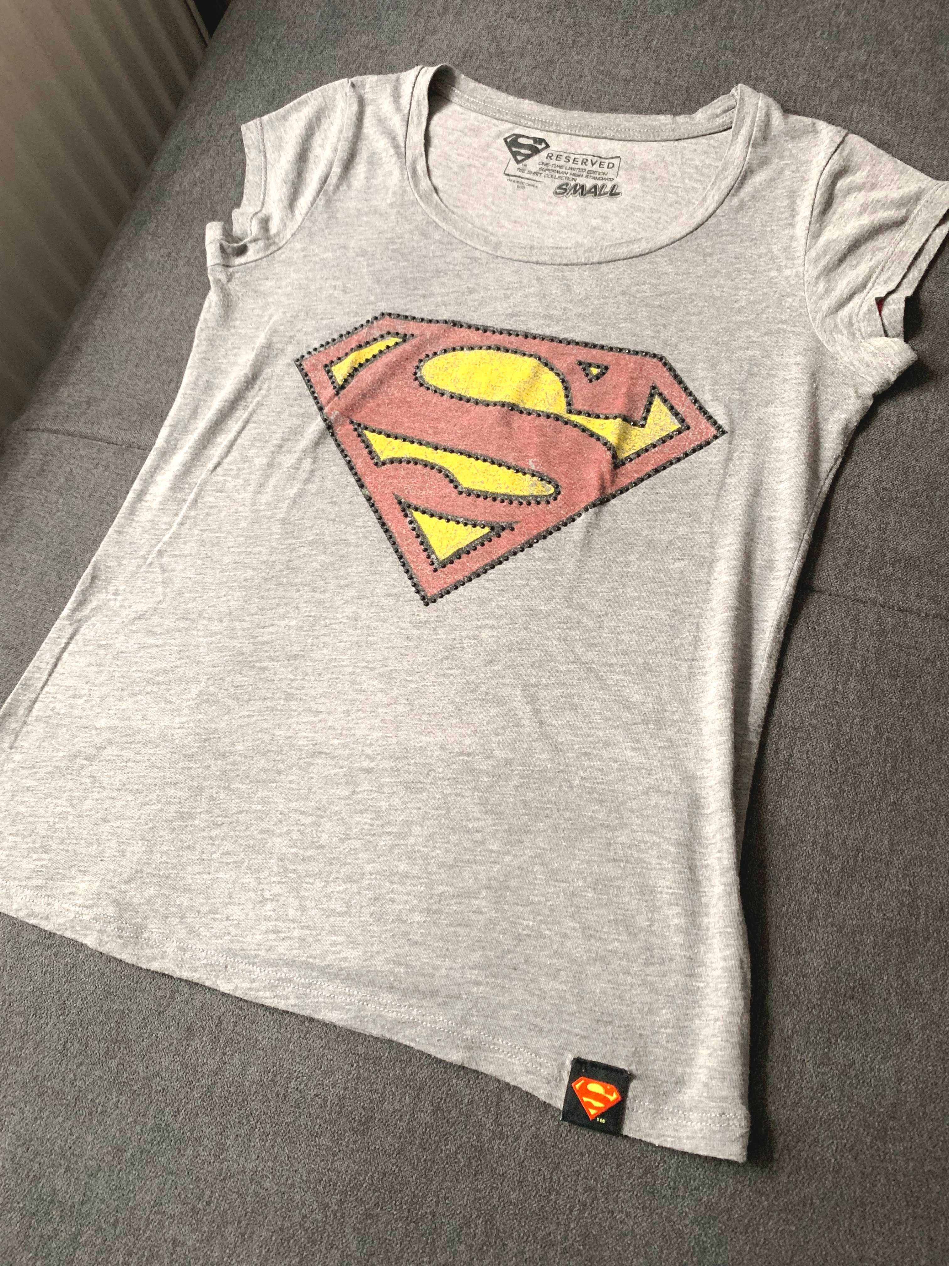 koszulka Superman tshirt damska S - XS top bluzka szara melanż