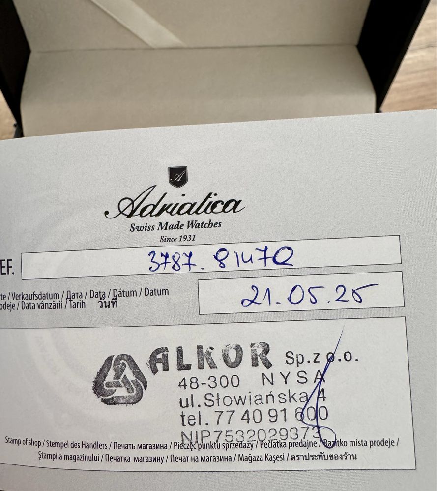 Nowy zegarek Adriatica
