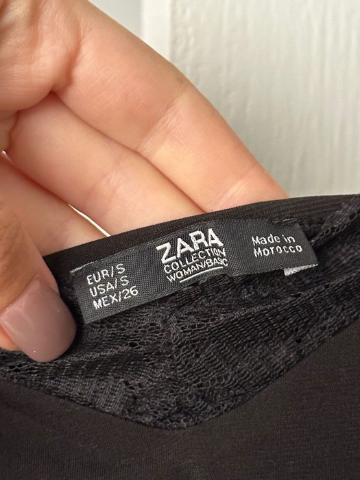 Черное кружевное боди Zara