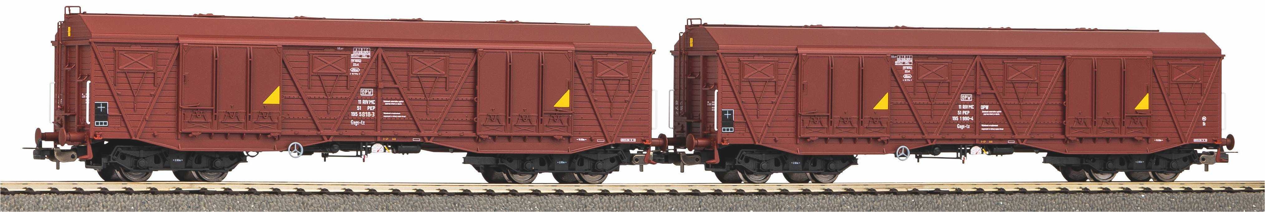 PIKO H0 (58286) - Zestaw 2 wagonów krytych 401Ka PKP Ep. IV