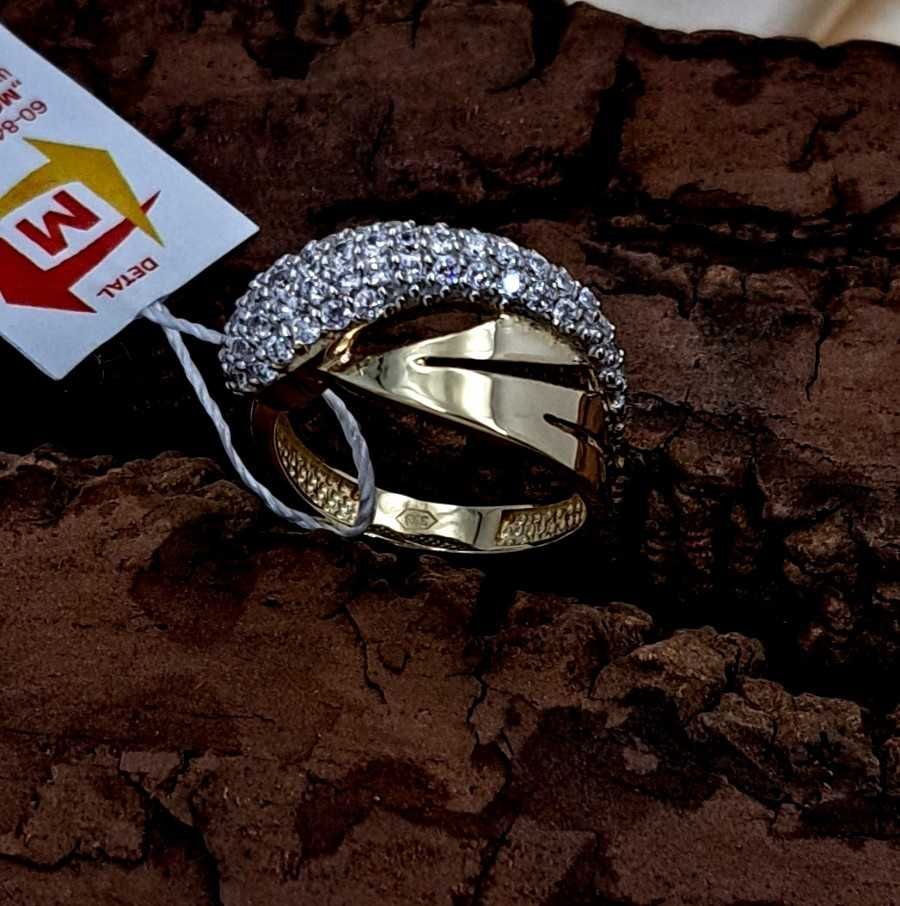 WYPRZEDAŻ !-30% Pierścionek r.12 Złoty pr.333 Modern z kamieniamiZ-470