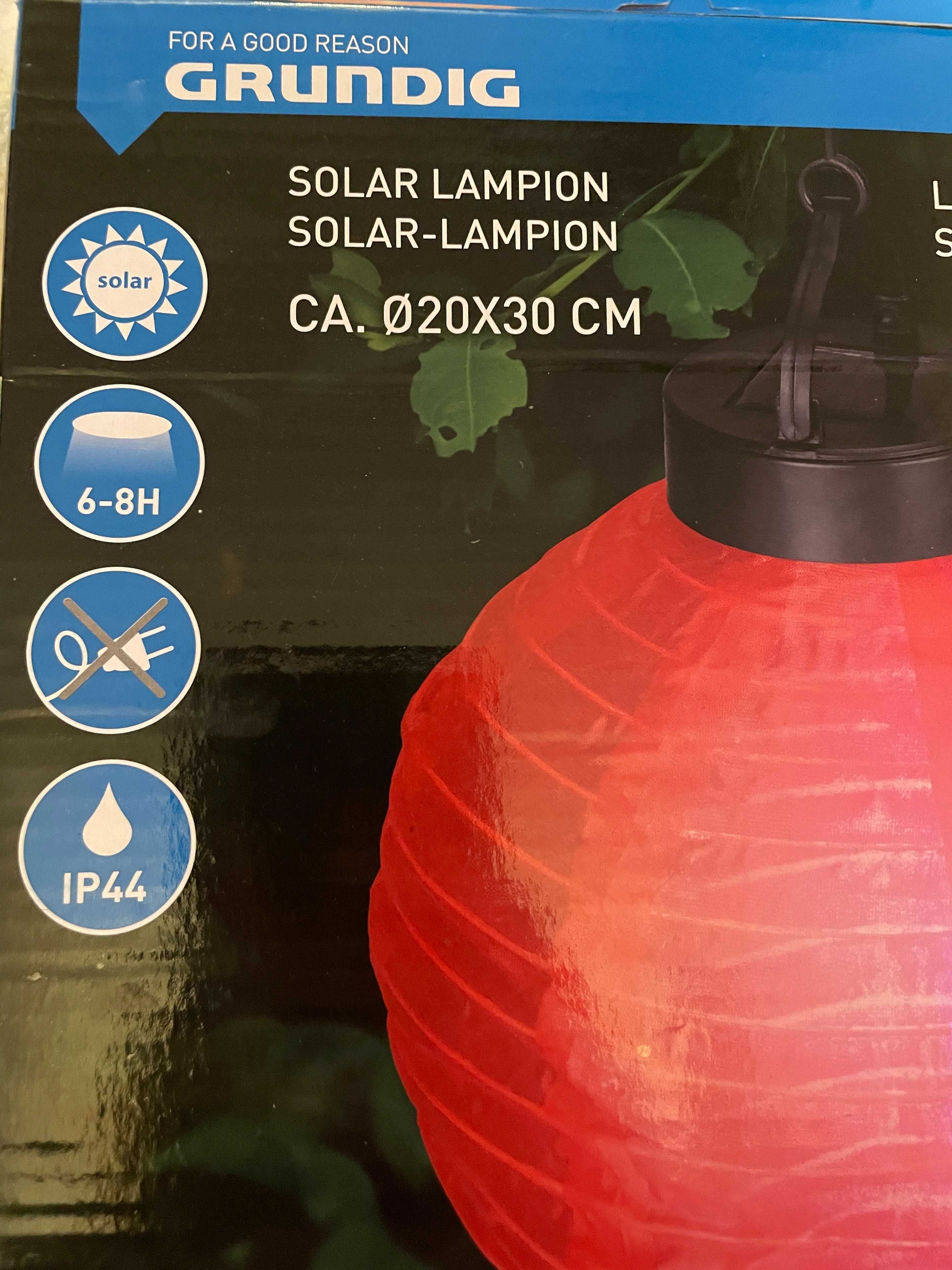 LAMPION solarny - czerwony