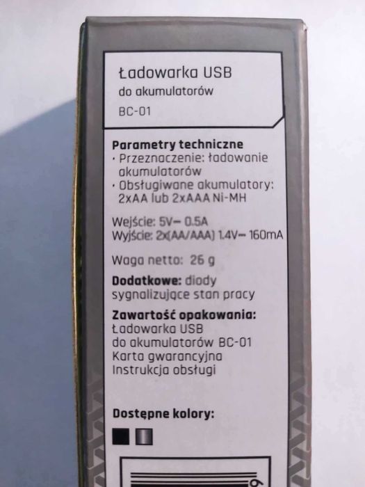 Ładowarka akumulatorów AA AAA z USB