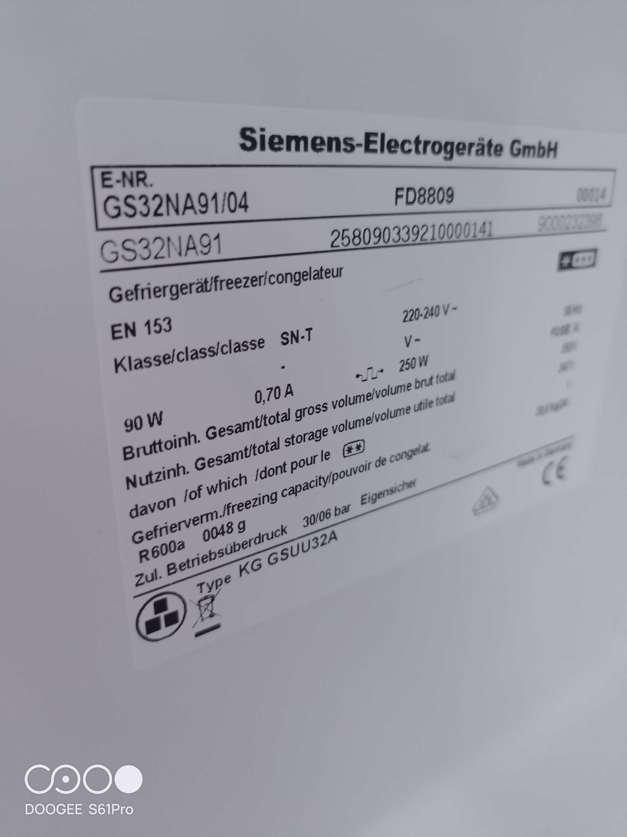 Zamrażarka Siemens GS32NA91/04