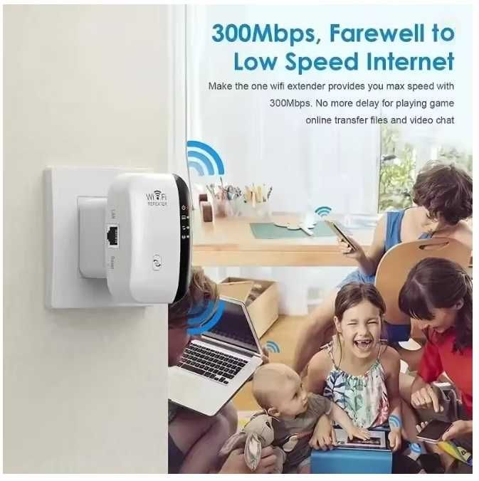 Wzmacniacz sygnału Wi-FI Mocny Repeater Access Point Router 300 Mbs