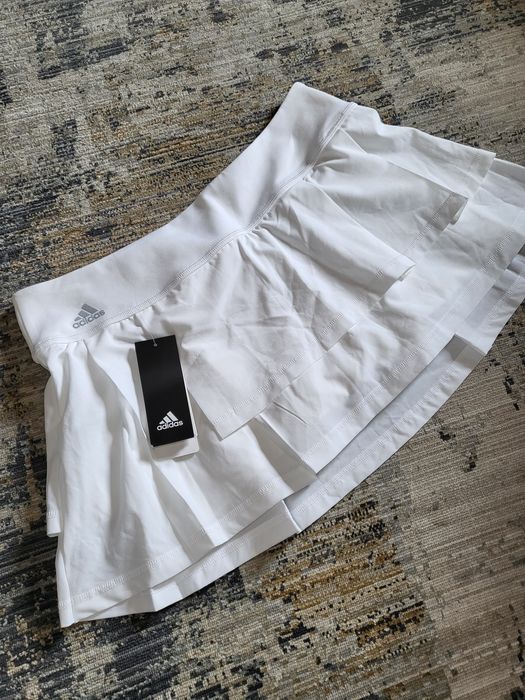 Spódniczka plisowana tenis biała spodenki wbudowane elastyczna sport