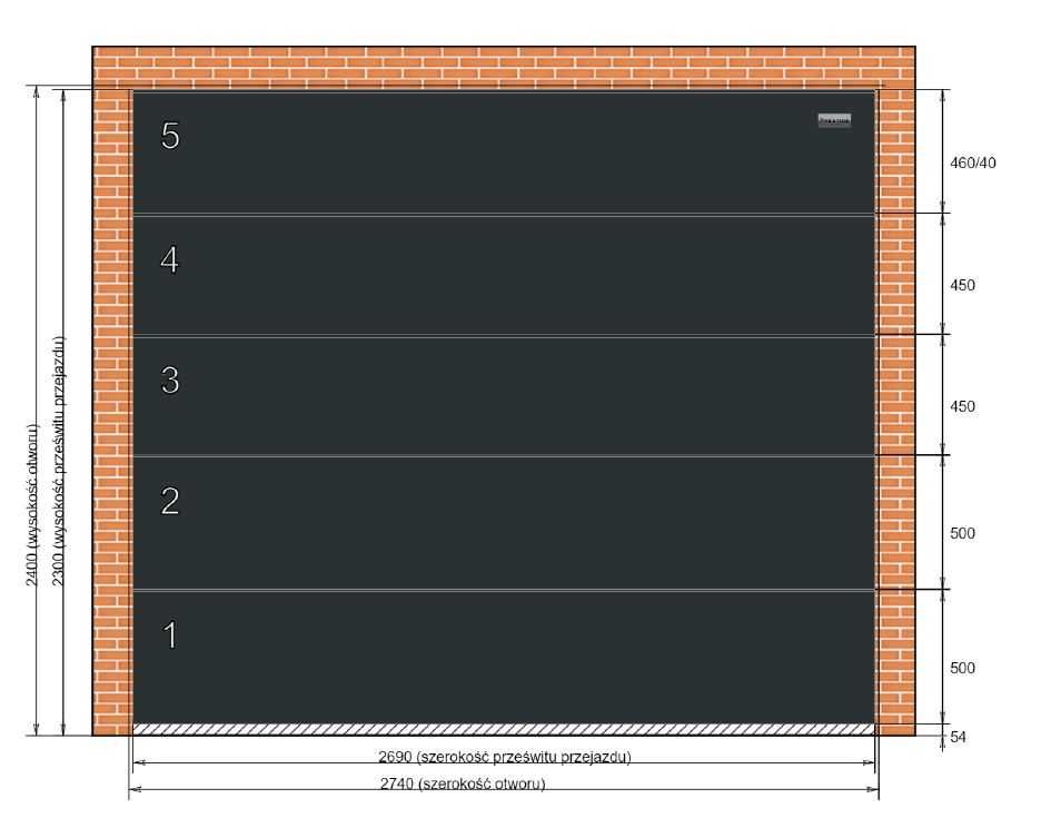 Brama garażowa Alutech Prestige 2740x2400mm