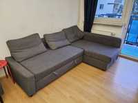 Sofa rozkładana szara narożnik IKEA Friheten 230x150 cm + fotel