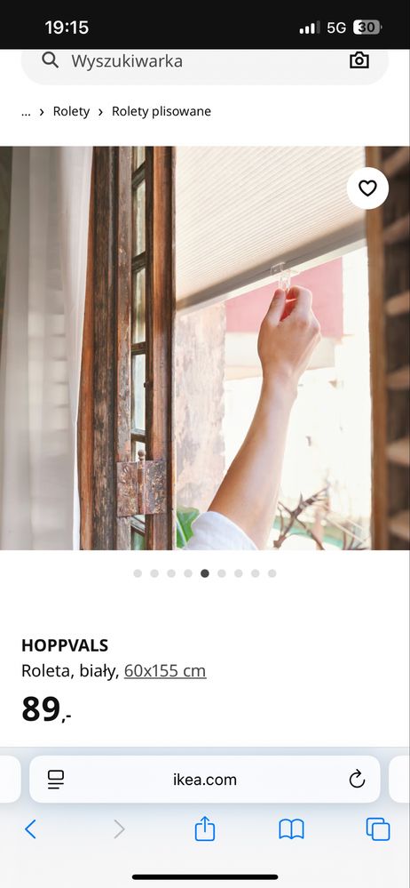 Rolety HOPPVALS, biały, 60x155 cm