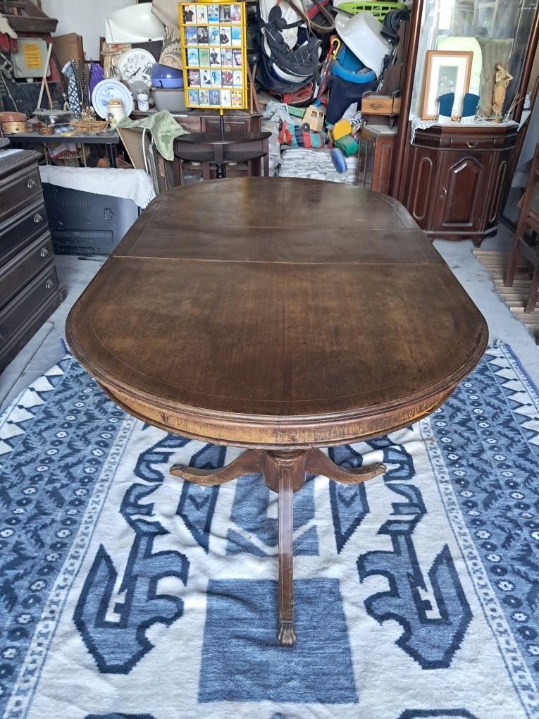 Mesa de madeira antiga extensivel grande