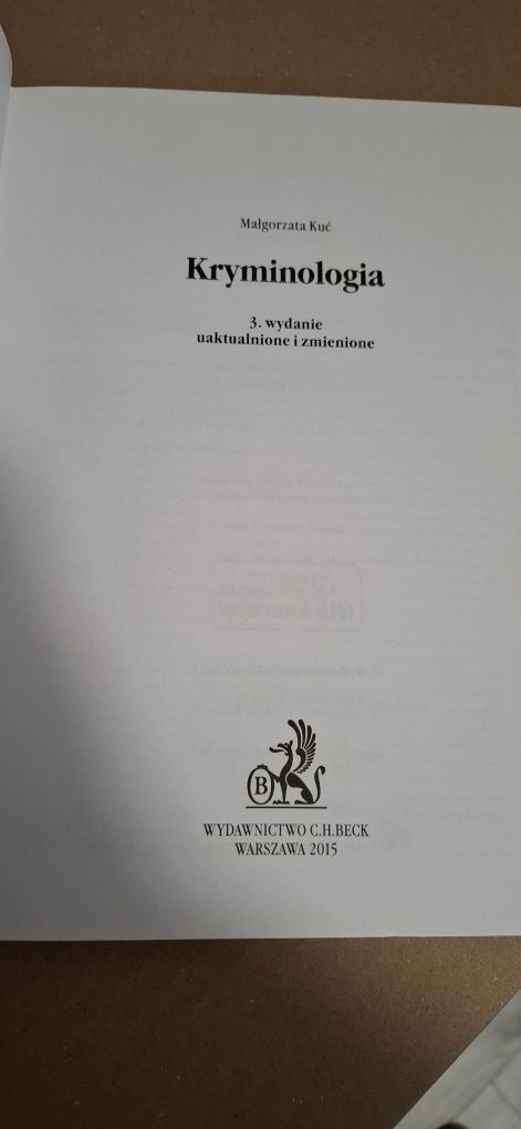 Kryminologia 3 wydanie, Małgorzata KUĆ