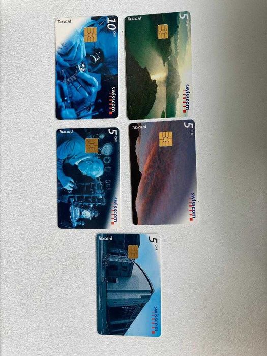 karty telefoniczne Szwajcarskie  - 5szt