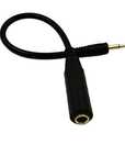 Kabel audio 6,35 mm żeński na męski 3,5 mm, pozłacany 2-biegunowy 3,5