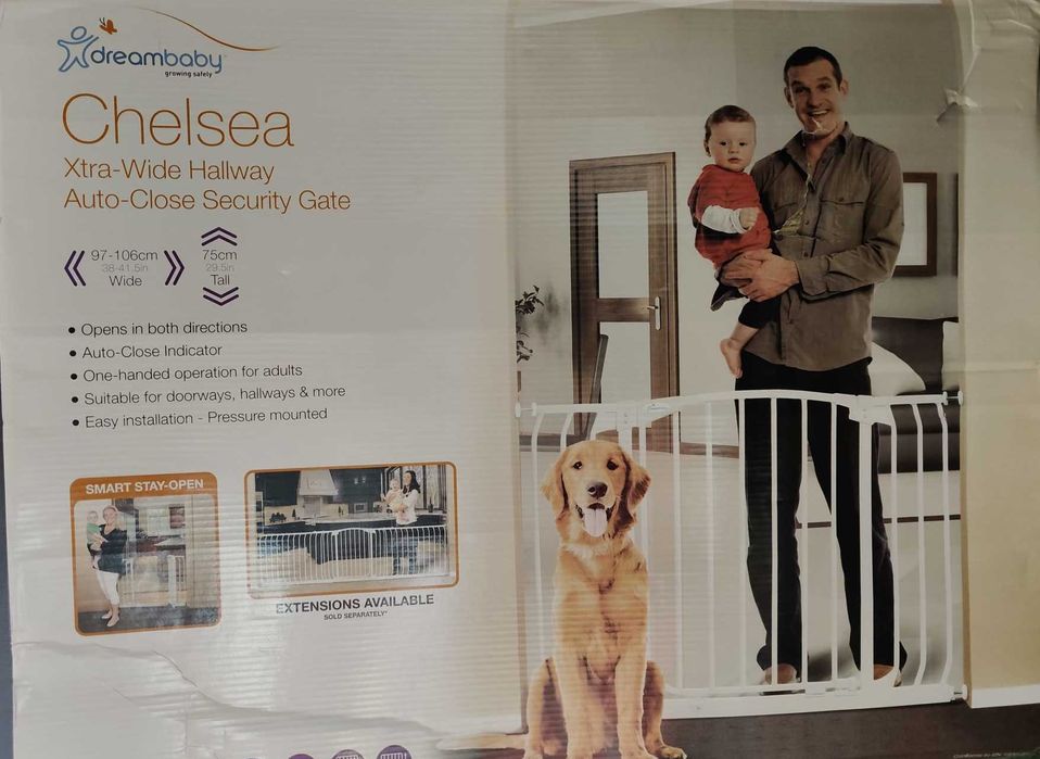 Bramka Bezpieczeństwa DREAMBABY Chelsea biała 97-106