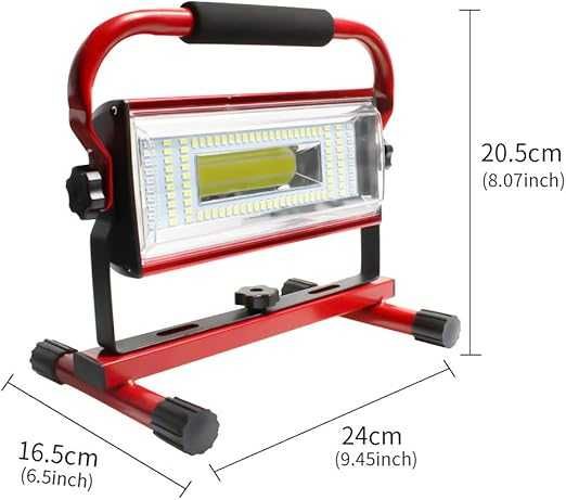 Lampa robocza LED 100W, akumulatorowa, 7000 lm, IP65, stojak