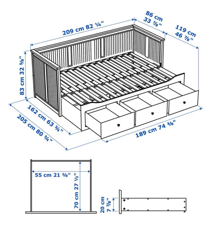 Cama dupla e individual Hemnes Ikea
