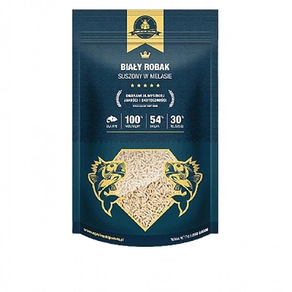 250g Biały robak suszony cały w melasie zanęta wędkarska METHOD FEEDER