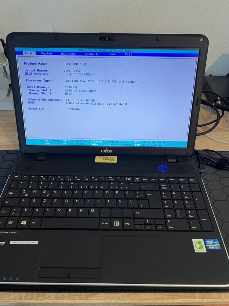 Fujitsu lifebook a512