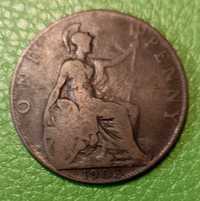 Moneta Medal One Penny 1903 1 Pens WIELKA BRYTANIA Edward VII