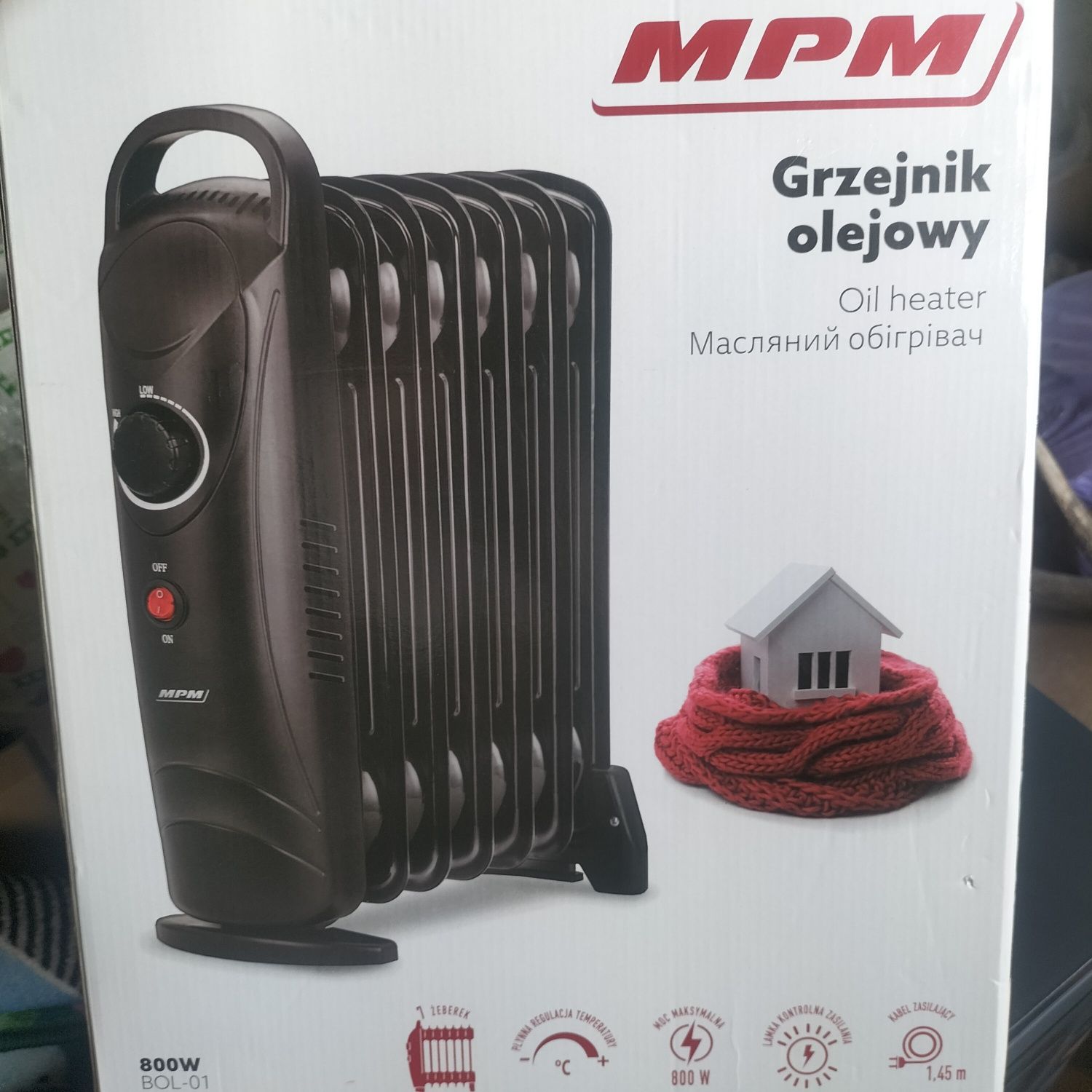 Grzejnik olejowy MPM 800 W