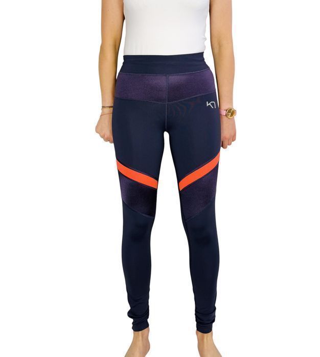 Fioletowe legginsy sportowe z kontrastowymi wstawkami XS 34 Kari Traa