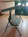 Banco de baloiço para jardim 170 cm de aço verde