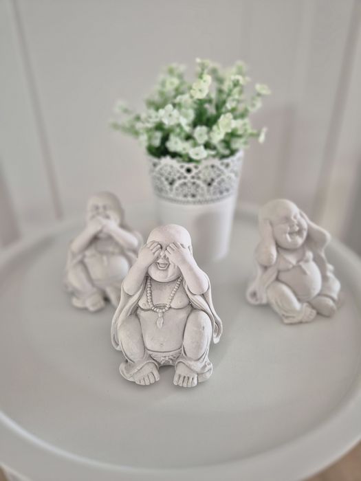 Zestaw 3 figurek z gipsu budda prześliczne super jakosc