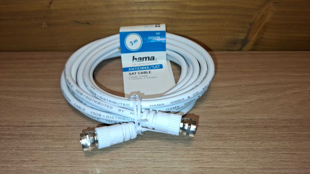 Kabel Antenowy - HAMA - Kabel Koncentryczny - DVB-T2 - 3 metry