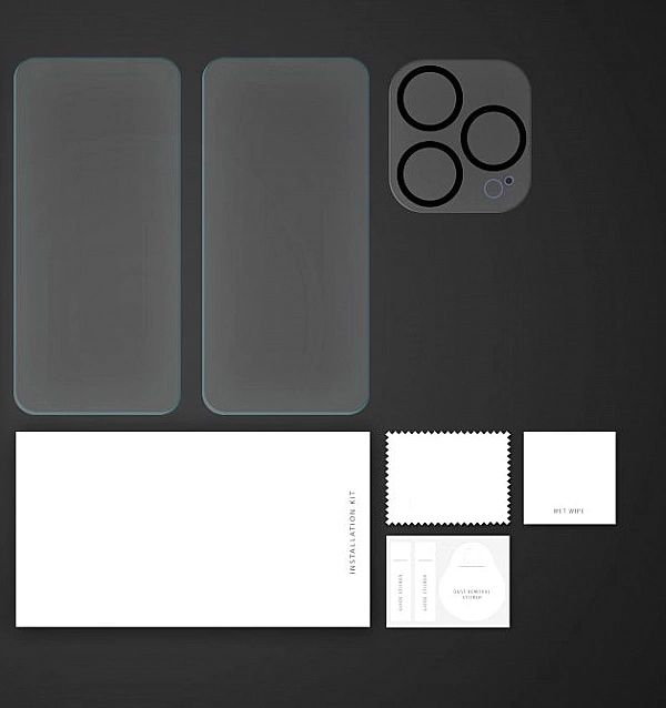 2x Szkło Hartowane + Szkło na Obiektyw Braders do iPhone 15 Pro Max Cl