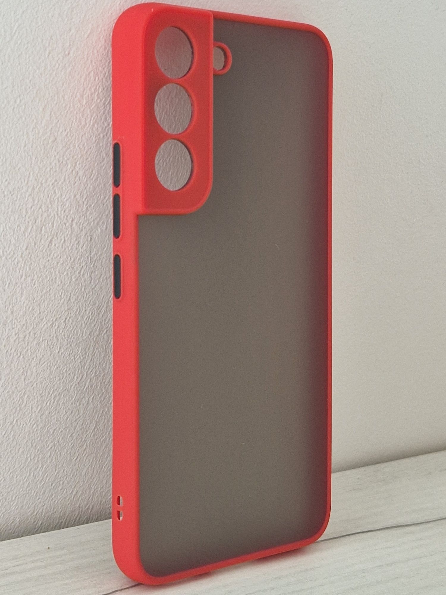 Vennus Color Button Bumper do Samsung Galaxy S22 Plus Czerwony