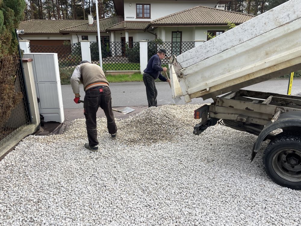 Grys ŚMIETANKOWY Biały Kamień do Ogrodu Podjazd Parking Opaska Bemowo