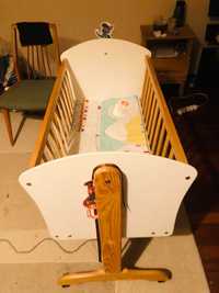 Crib cradle with cot and mattress for baby